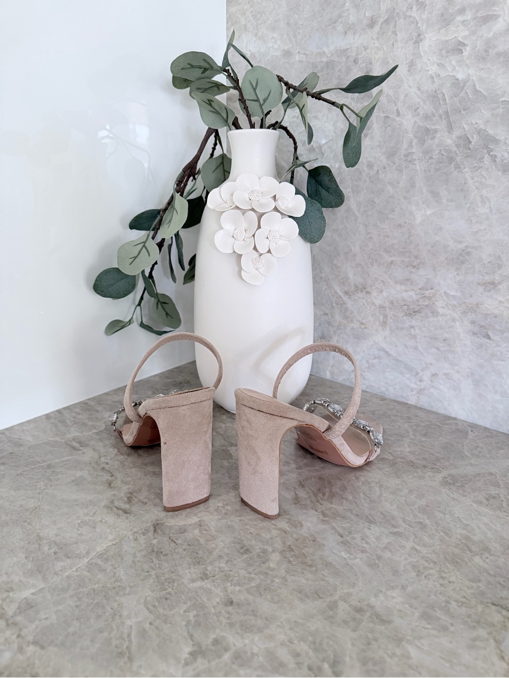 Lulu's Nude Crystal-Strap Block Heels - Picture 6 of 10